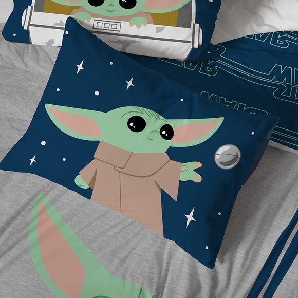 Star Wars Mandalorian Hello Grogu 6 Piece Twin Comforter SET - Picture 4 of 5